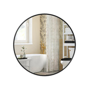 50 cm Round Wall Mirror with Modern Frame for Bathroom or Hallway by Songmics