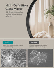 50 cm Round Wall Mirror with Modern Frame for Bathroom or Hallway by Songmics