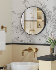 50 cm Round Wall Mirror with Modern Frame for Bathroom or Hallway by Songmics