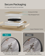 76 cm Round Wall Mirror with Metal Frame for Bathroom or Hallway by Songmics