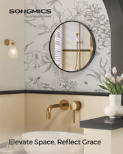Round Wall Mirror 40.7 cm Decorative Modern Bathroom or Hallway Mirror by Songmics