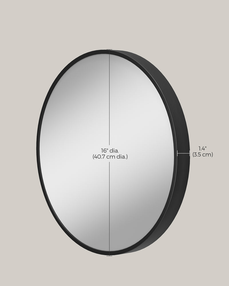 Round Wall Mirror 40.7 cm Decorative Modern Bathroom or Hallway Mirror by Songmics