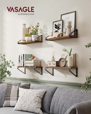 Set of 2 Floating Wall Shelves with Dual Mounting Options for Home Storage by Vasagle