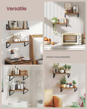 Set of 2 Floating Wall Shelves with Dual Mounting Options for Home Storage by Vasagle