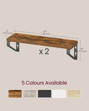 Set of 2 Floating Wall Shelves with Dual Mounting Options for Home Storage by Vasagle