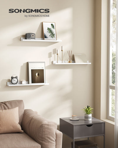 Set of 3 Wall Mounted Floating Shelves for Home Storage and Display by Songmics