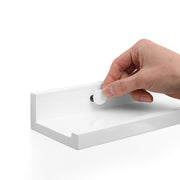 Set of 2 White Wall Mounted Picture Shelves for Living Room or Bedroom Display by Songmics