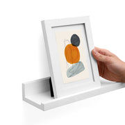 Set of 2 White Wall Mounted Picture Shelves for Living Room or Bedroom Display by Songmics
