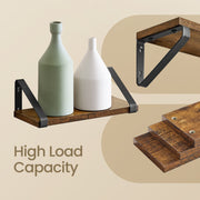 Set of 3 Wall Mounted Floating Shelves with Two Installation Options by Vasagle