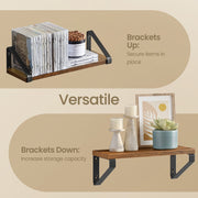 Set of 3 Wall Mounted Floating Shelves with Two Installation Options by Vasagle