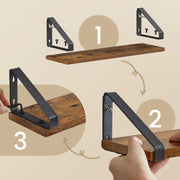 Set of 3 Wall Mounted Floating Shelves with Two Installation Options by Vasagle