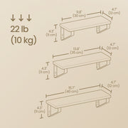 Set of 3 Wall Mounted Floating Shelves with Two Installation Options by Vasagle