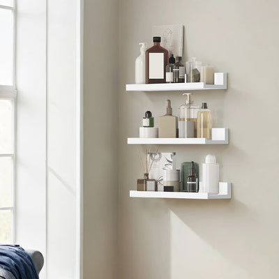 Set of 3 Floating Wall Shelves for Living Room and Home Office Storage by Songmics