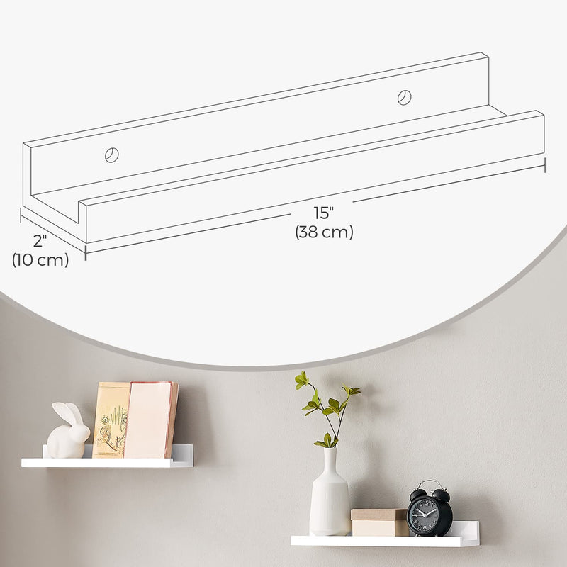 Set of 3 Floating Wall Shelves for Living Room and Home Office Storage by Songmics
