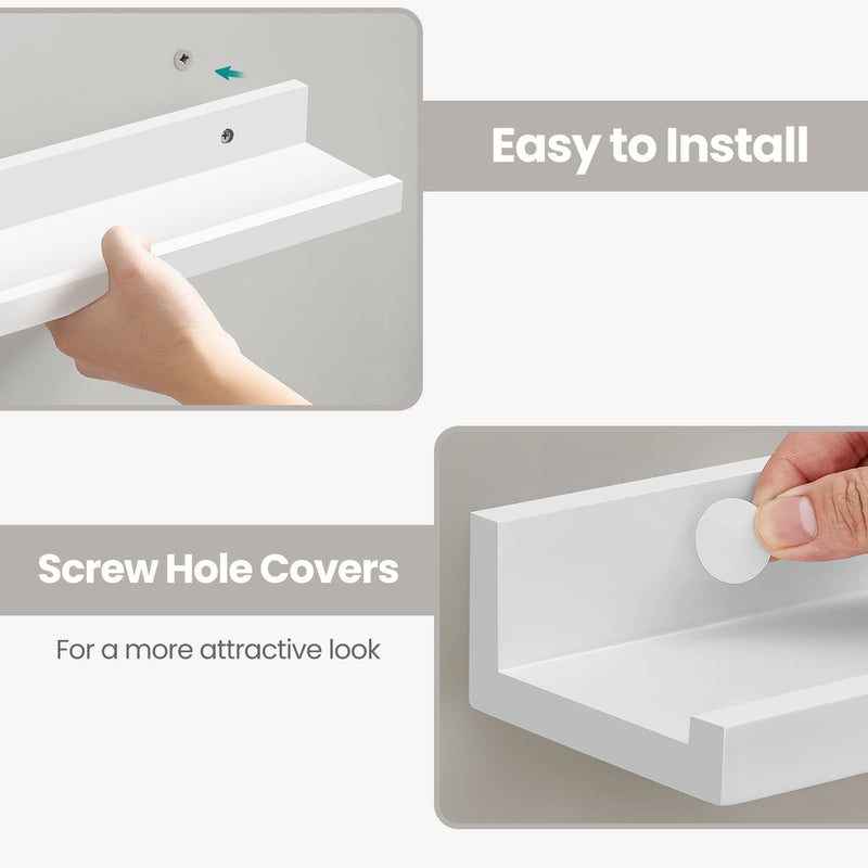 Set of 3 Floating Wall Shelves for Living Room and Home Office Storage by Songmics