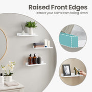 Set of 3 Floating Wall Shelves for Living Room and Home Office Storage by Songmics