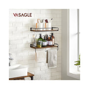Wall Mounted Spice Rack Set of 2 Vintage Brown and Black by Vasagle VASAGLE