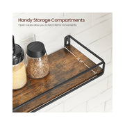 Wall Mounted Spice Rack Set of 2 Vintage Brown and Black by Vasagle VASAGLE