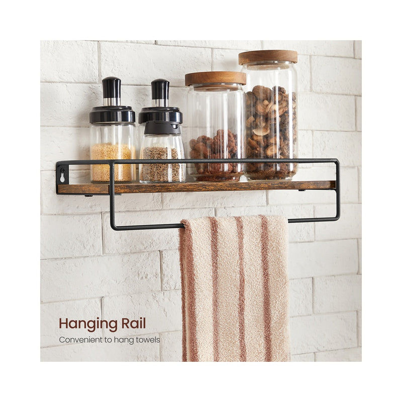 Wall Mounted Spice Rack Set of 2 Vintage Brown and Black by Vasagle VASAGLE