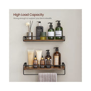 Wall Mounted Spice Rack Set of 2 Vintage Brown and Black by Vasagle VASAGLE