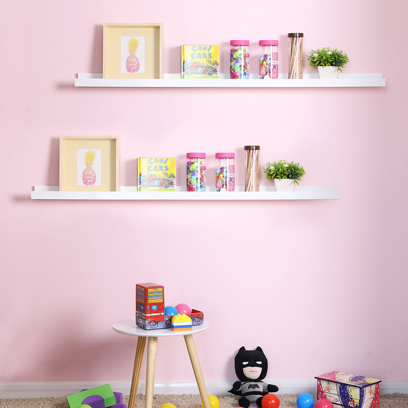 Long Wall Mounted Floating Shelf for Living Room or Bedroom Storage by Songmics