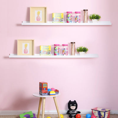 Long Wall Mounted Floating Shelf for Living Room or Bedroom Storage by Songmics