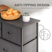 10 Drawer Fabric Chest of Drawers with Steel Frame for Bedroom Storage Black