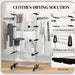 Black Four Shelf Collapsible Clothes Airer With Side Arms and Wheels by HOMCOM