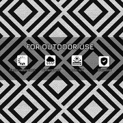 Black Reversible Outdoor Rug 182x274cm Lightweight Plastic Mat for Camping and Garden