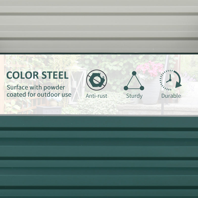 Green Steel Raised Garden Bed 120 x 120cm for Vegetables Herbs and Flowers Outdoors