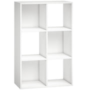 Storage Shelf with 6 Open Compartments for Organising Books and Toys White Wood Effect AOSOM