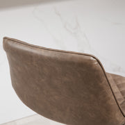 Adjustable Swivel Bar Stools Set of 2 with Backrest and Footrest for Kitchen Brown