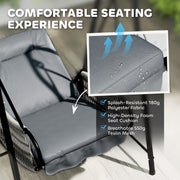 Light Grey Rattan Swing Chair with Stand and Cushion for Garden Balcony and Deck by Outsunny