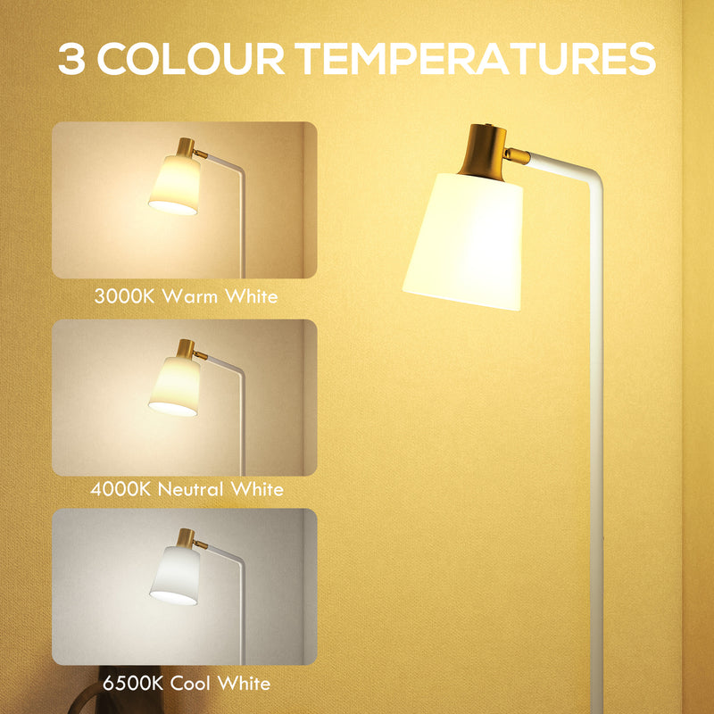 LED Floor Lamp with Adjustable Brightness and Direction for Reading or Relaxing White