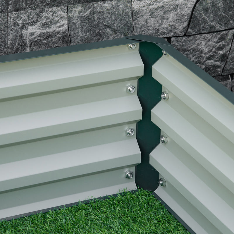 Green Steel Raised Garden Bed 120 x 120cm for Vegetables Herbs and Flowers Outdoors