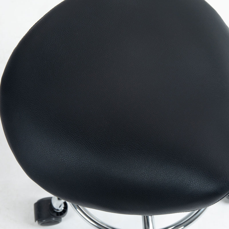 Ergonomic Rolling Saddle Stool With Wheels for Salon Spa or Tattoo Studio, Black