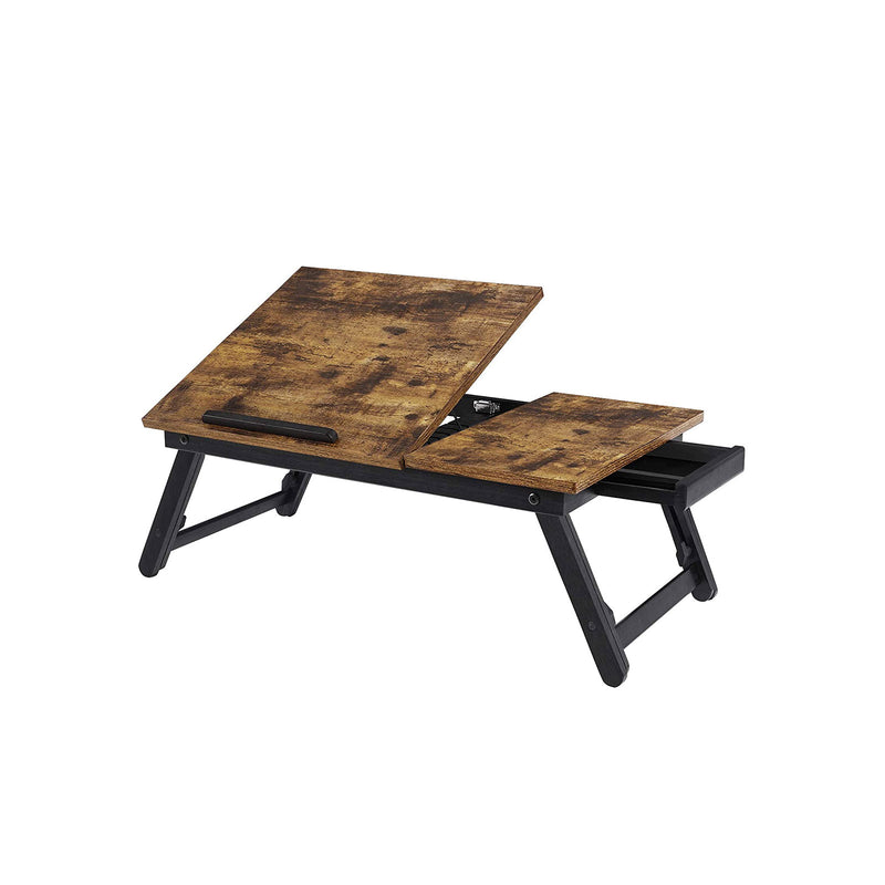 Adjustable Laptop Desk for Sofa with Cup Holder and Storage Side Pocket by Songmics