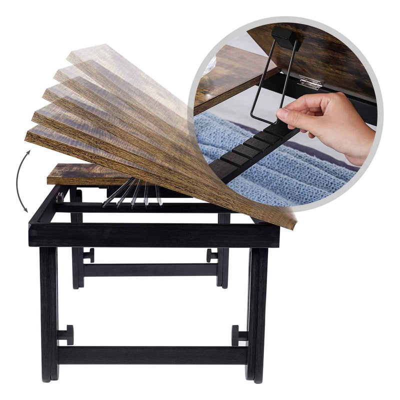 Adjustable Laptop Desk for Sofa with Cup Holder and Storage Side Pocket by Songmics