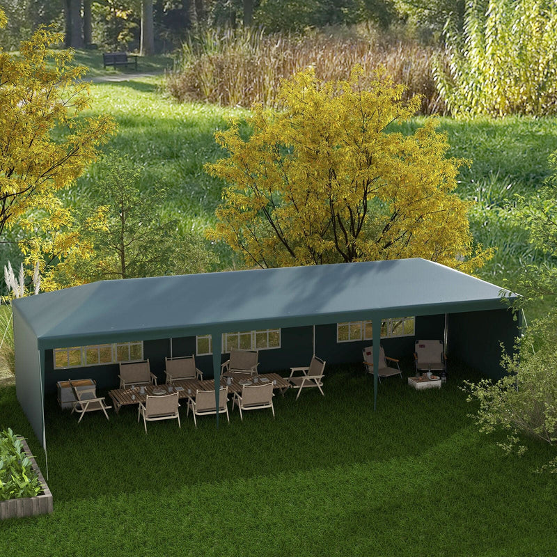 Large Garden Gazebo 3x9m, Green Outsunny