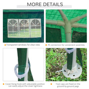 Large Garden Gazebo 3x9m, Green Outsunny