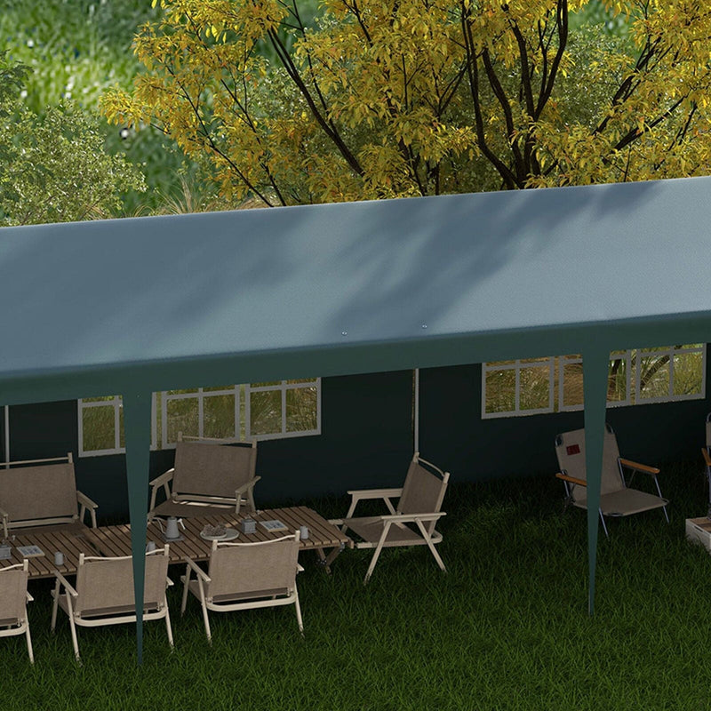 Large Garden Gazebo 3x9m, Green Outsunny
