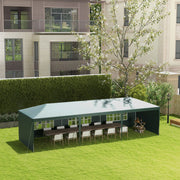 Large Garden Gazebo 3x9m, Green Outsunny