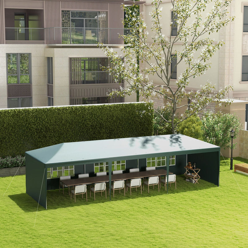 Large Garden Gazebo 3x9m, Green Outsunny