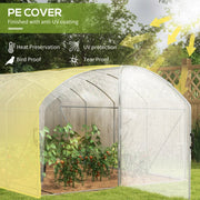 Image of a large walk in polytunnel greenhouse with a large door to the front