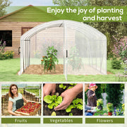 Image of a large walk in polytunnel greenhouse with a large door to the front
