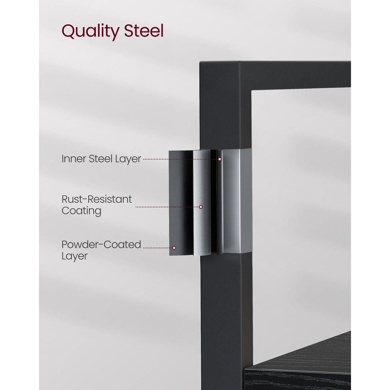 Image of a large black bookcase by Vasagle Furniture.