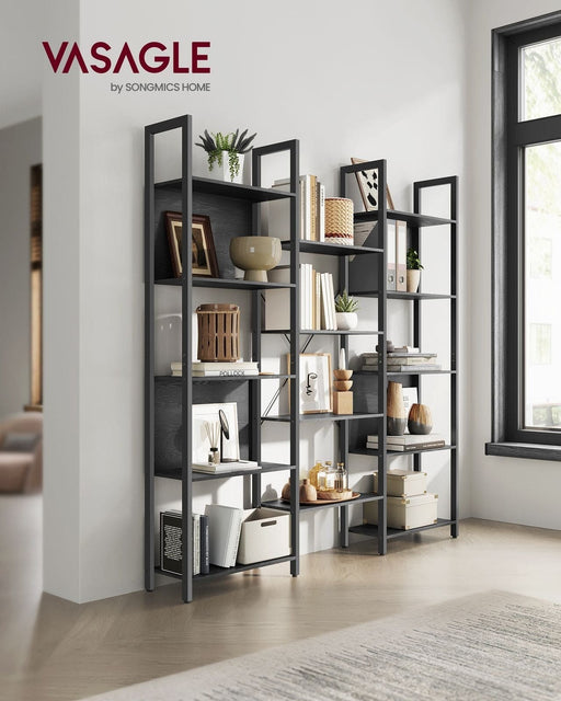 Image of a large black bookcase by Vasagle Furniture.