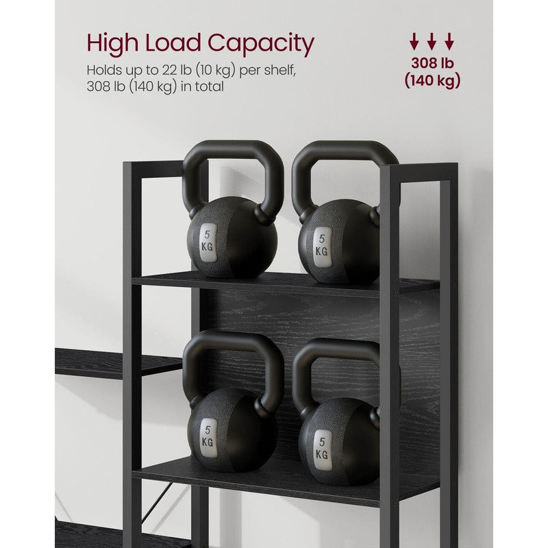 Image of a large black bookcase by Vasagle Furniture.