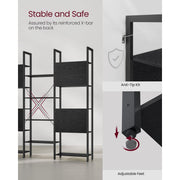 Image of a large black bookcase by Vasagle Furniture.