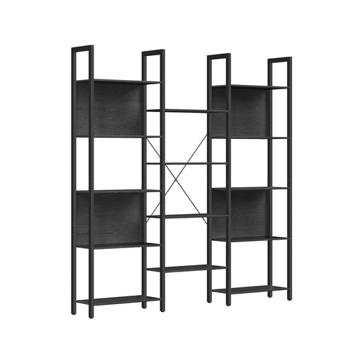 Image of a large black bookcase by Vasagle Furniture.